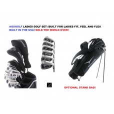 AGXGOLF LADIES MAGNUM GRAPHITE XS WIDE SOLE COMPLETE GOLF CLUB SET w/DRIVER+FAIRWAY WOOD+HYBRID+5,6,7,8,9 IRONS+PW+PUTTER: LEFT or RIGHT; OPTIONAL BAG; BUILT in the USA!